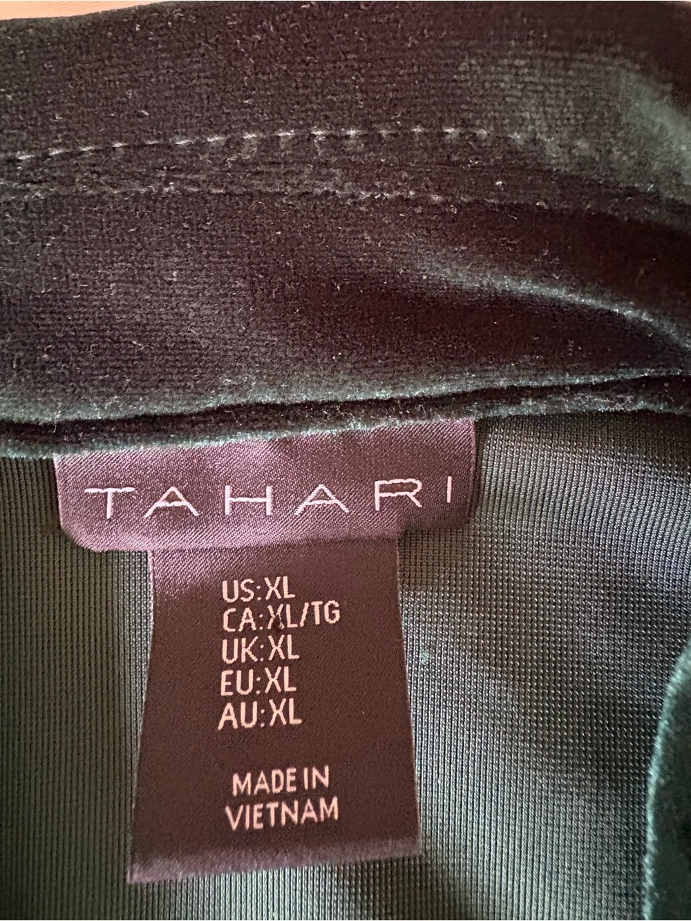Tahari Dark Green Velvet BlazerSize XL - Picture 3 of 5